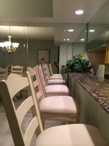 a dinning room with furniture
