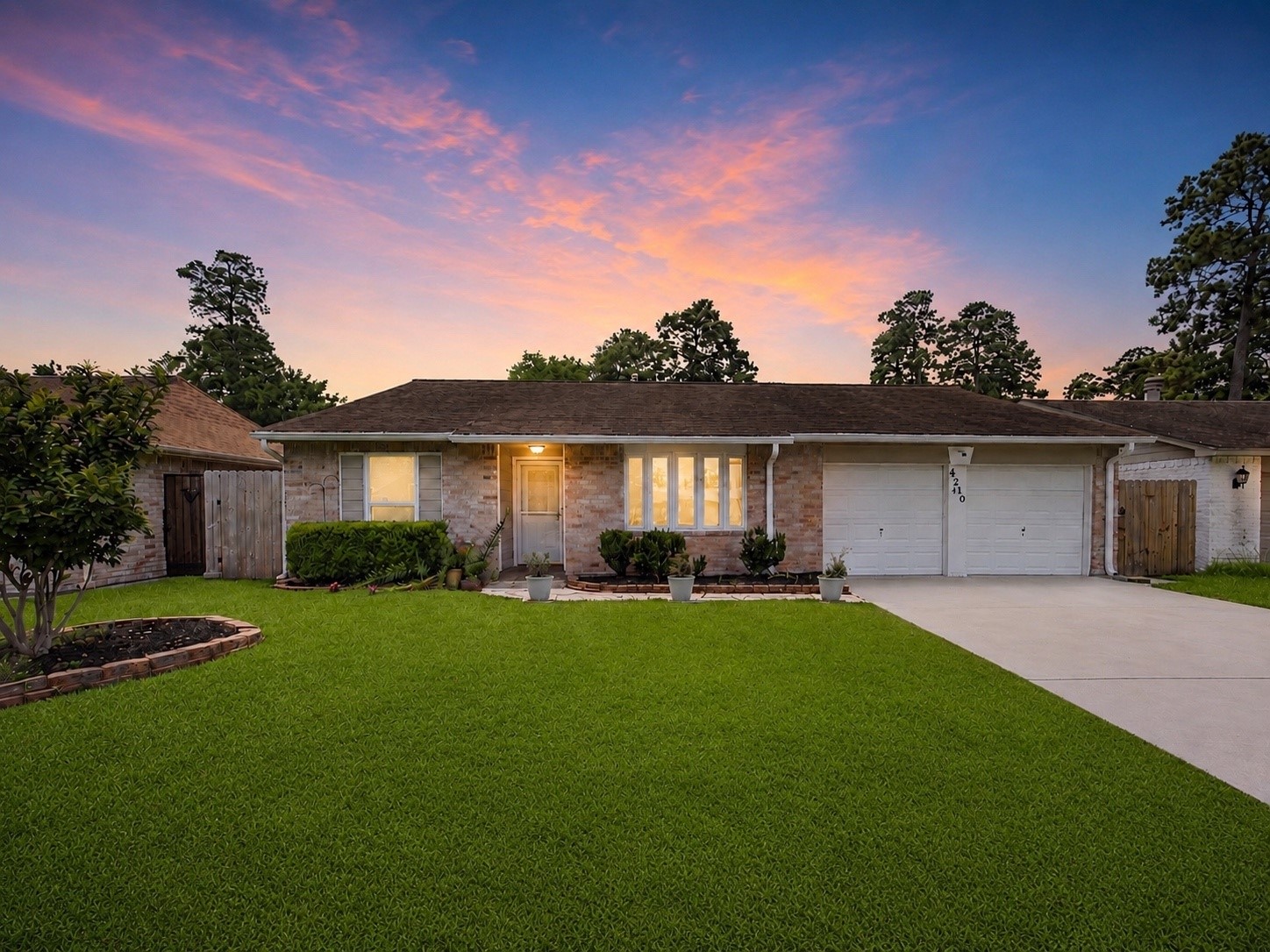Welcome home to charming 4201 Mossygate Drive — featuring custom touches, tons of storage, no carpet, spacious rooms and a fabulous backyard for entertaining or relaxing! (virtual twighlight photo)