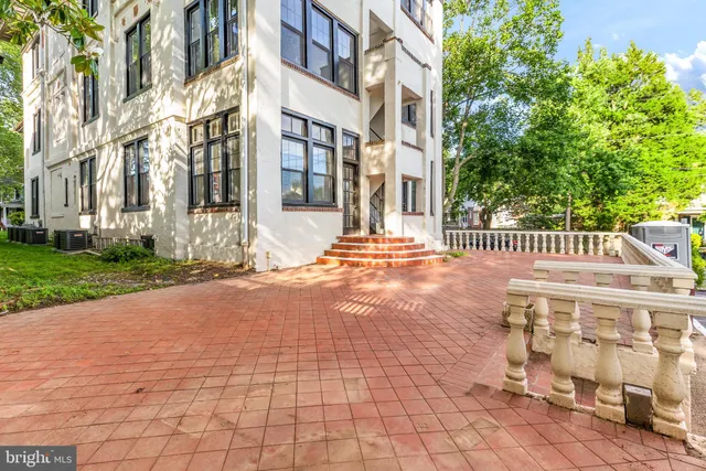a view of a building with a outdoor space