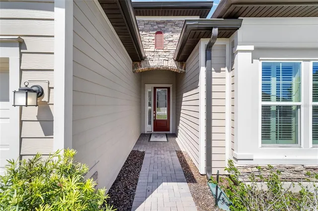 a front view of a house with entryway