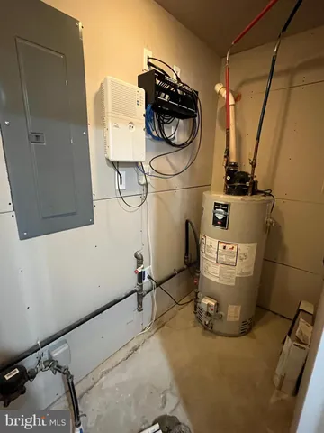 a close view of water heater room