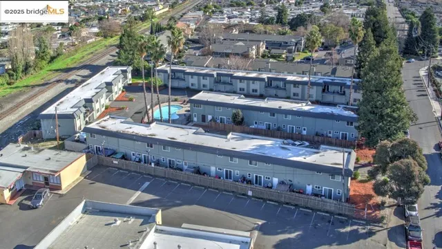 a city view with tall buildings