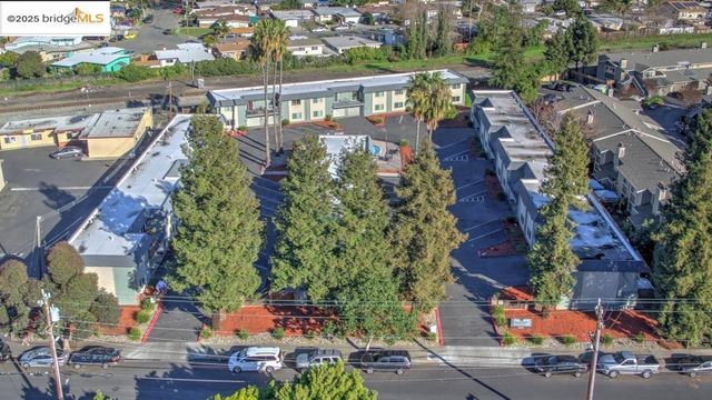 an aerial view of a city
