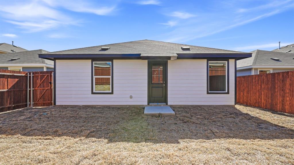5412 Corduroy Road Krum, TX 76249 - Photo 34 of 35 Backyard- All Home and community information, including pricing, included features, terms, availability and amenities, are subject to change at any time without notice or obligation. All Drawings, pictures, photographs, video, square footages, floor plans, elevations, features, colors and sizes are approximate for illustration purposes only and will vary from the homes as built.
