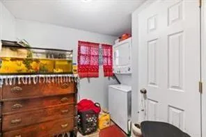 a bedroom with a bed and furniture