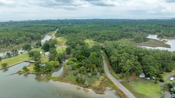 a view of a forest with a houses