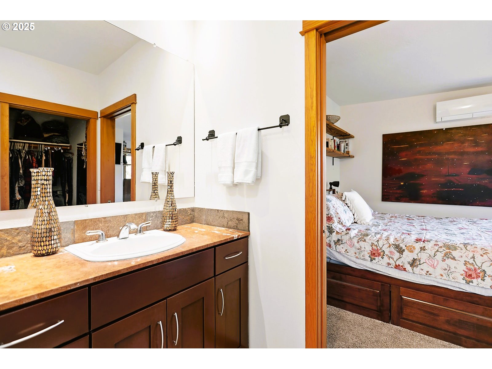 515 East 4th Street, Unit 2 Hood River, OR 97031 - Photo 40 of 48 a bathroom with a sink a mirror and shower