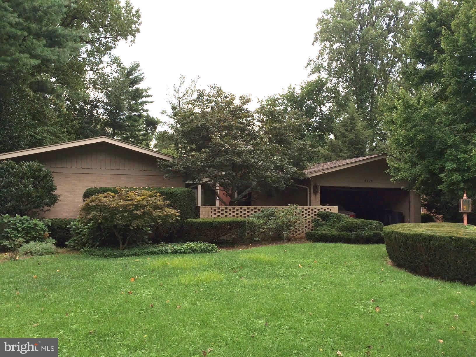 6104 Clearwood Road Bethesda, MD 20817 - Photo 2 of 2 a backyard of a house with plants and large tree