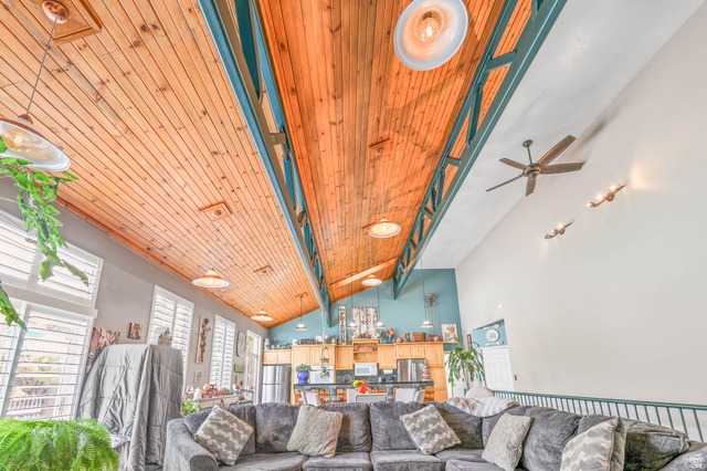 569 Elk Meadow Loop Tooele, UT 84074 - Photo 23 of 56 Living area featuring a vaulted wooden ceiling and ceiling fan