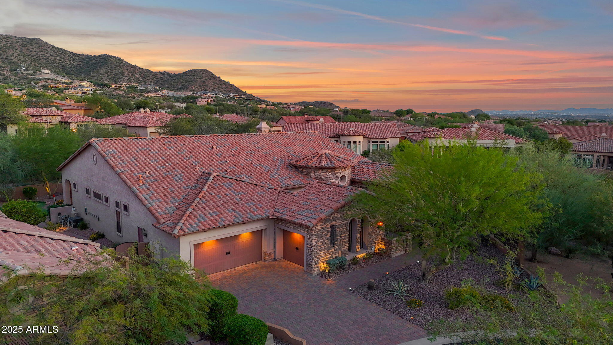4207 North Arboles Circle Mesa, AZ 85207 - Photo 1 of 71 aerial at sunset
