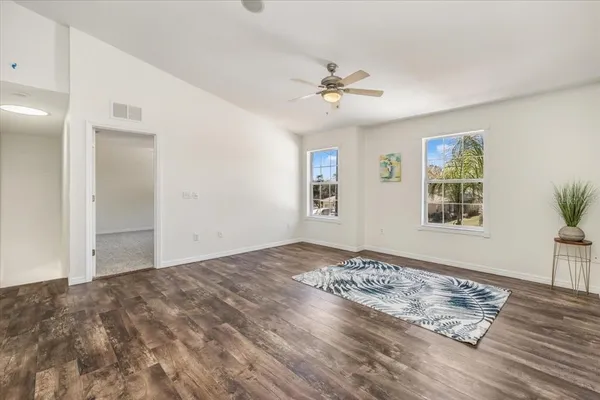 an empty room with a window