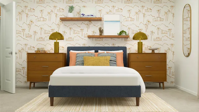 a bedroom with bed and window