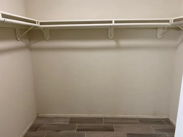 a view of small space with racks on the wall