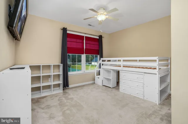 a living room with a bed furniture and a window