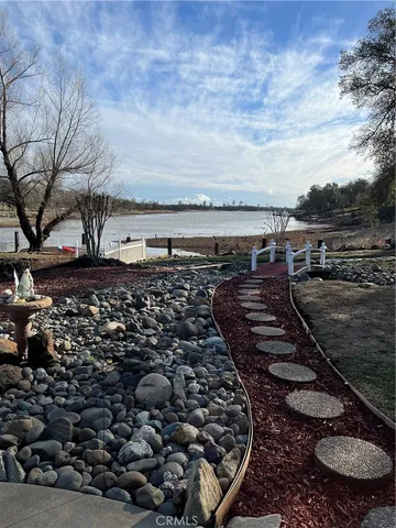 a view of a porch with a yard