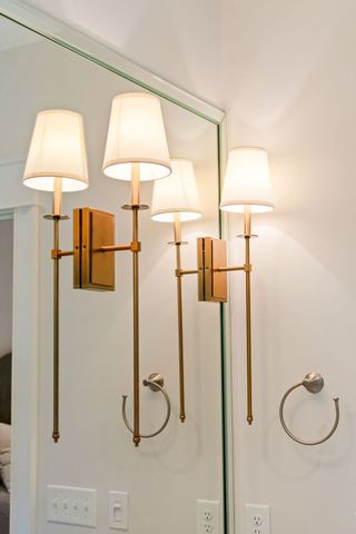 a view of a lake with a big yard