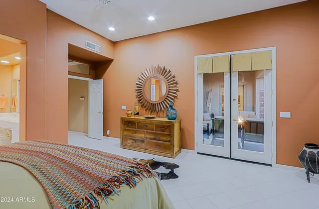 an aerial view of residential building and parking space