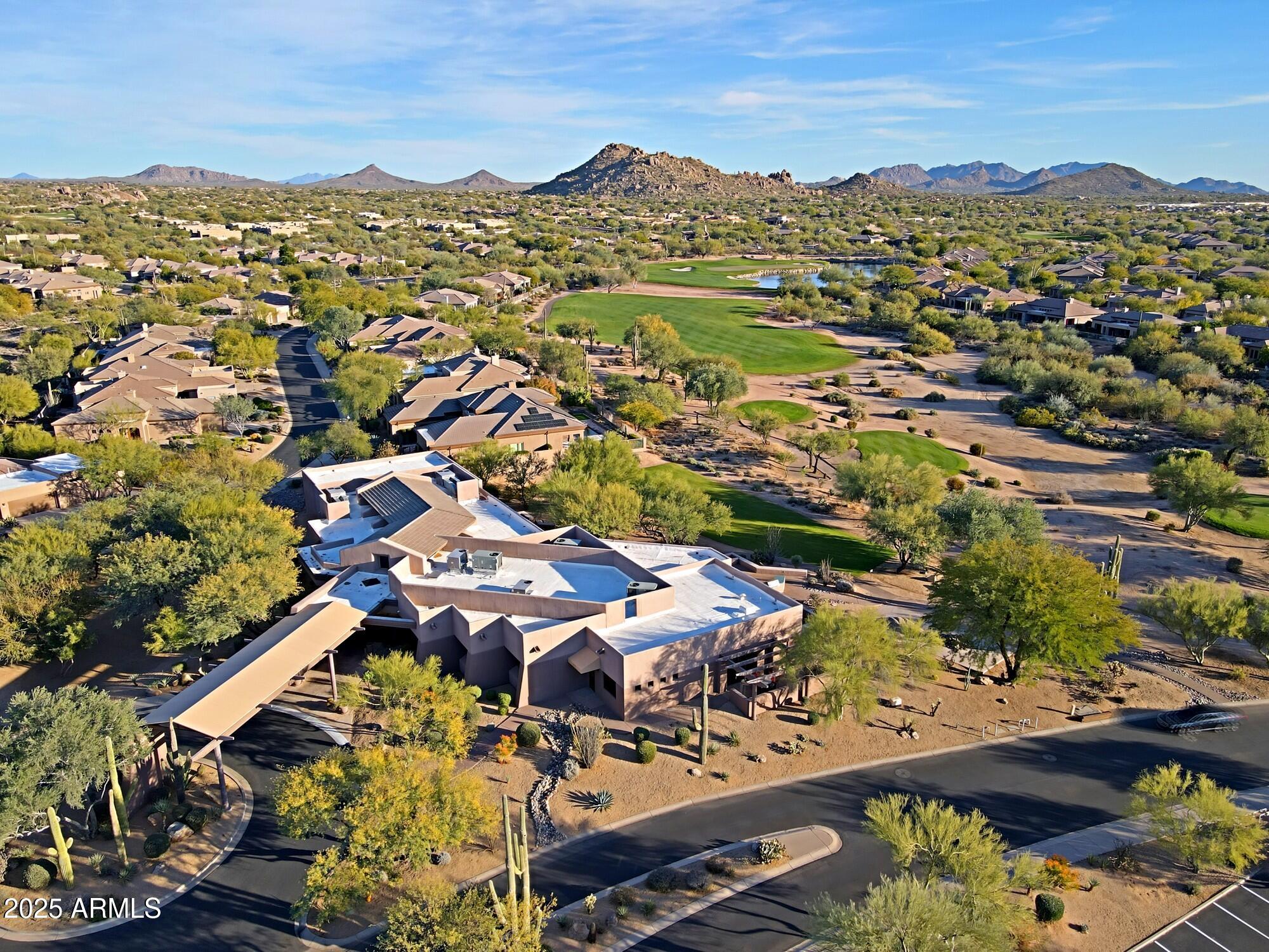 6135 East Evening Glow Drive Scottsdale, AZ 85266 - Photo 86 of 118 an aerial view of residential building and parking space