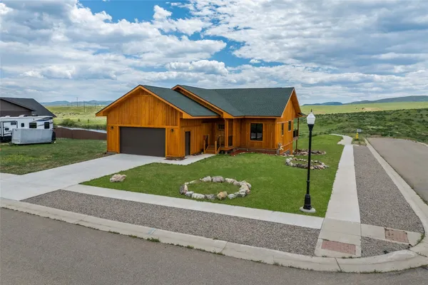 an aerial view of a house having outdoor space