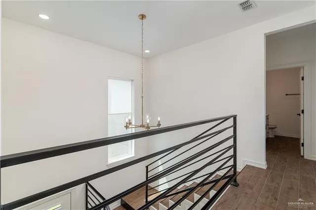 a view of a hallway with entryway