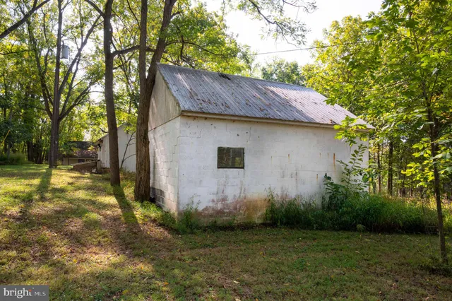 a view of a lush green outdoor space with a lake view
