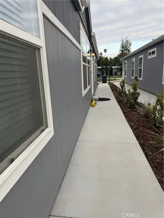 a hallway with a couch