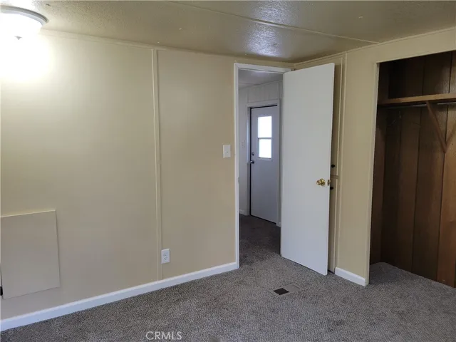 a view of a small space with a window