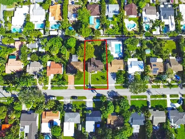 a bird view with yard