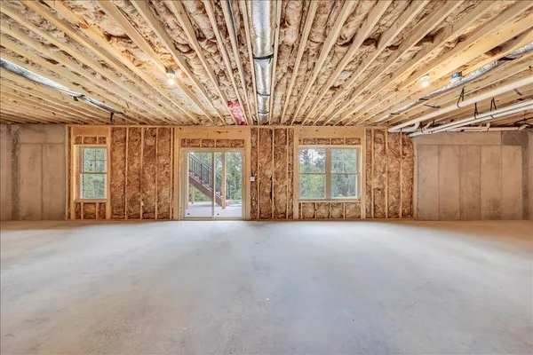 an empty room with windows