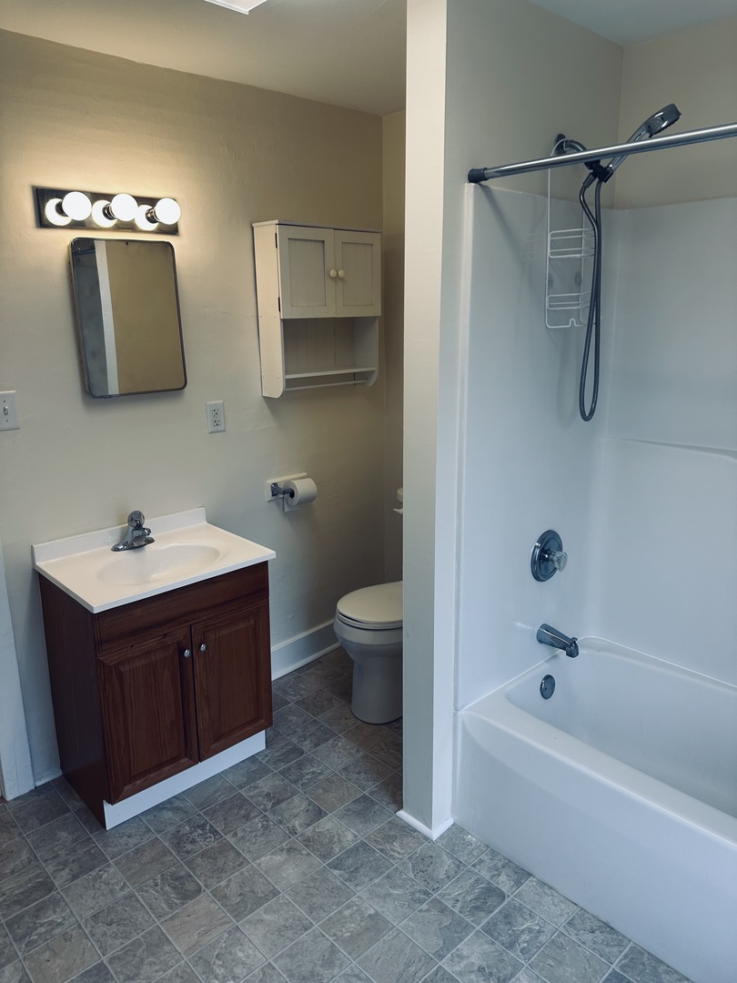 445 North Main Street, Unit 2 Sycamore, IL 60178 - Photo 10 of 11 a bathroom with a tub sink and mirror