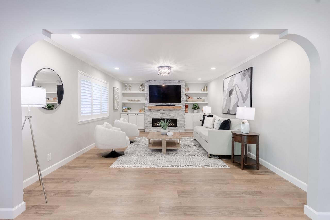145 Rabbits Run Road Santa Cruz, CA 95060 - Photo 18 of 120 a living room with furniture and a flat screen tv