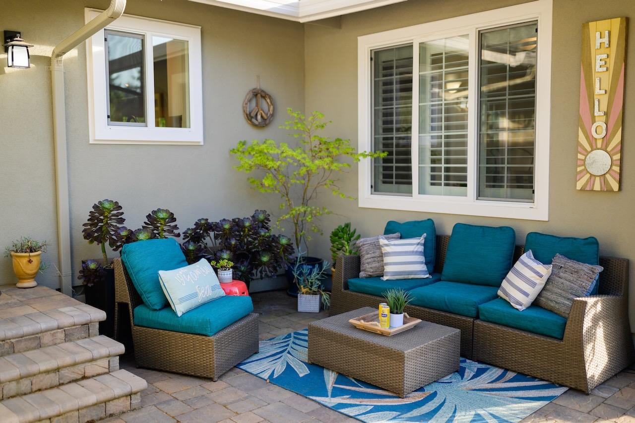 145 Rabbits Run Road Santa Cruz, CA 95060 - Photo 85 of 120 a outdoor living room with furniture and a potted plant
