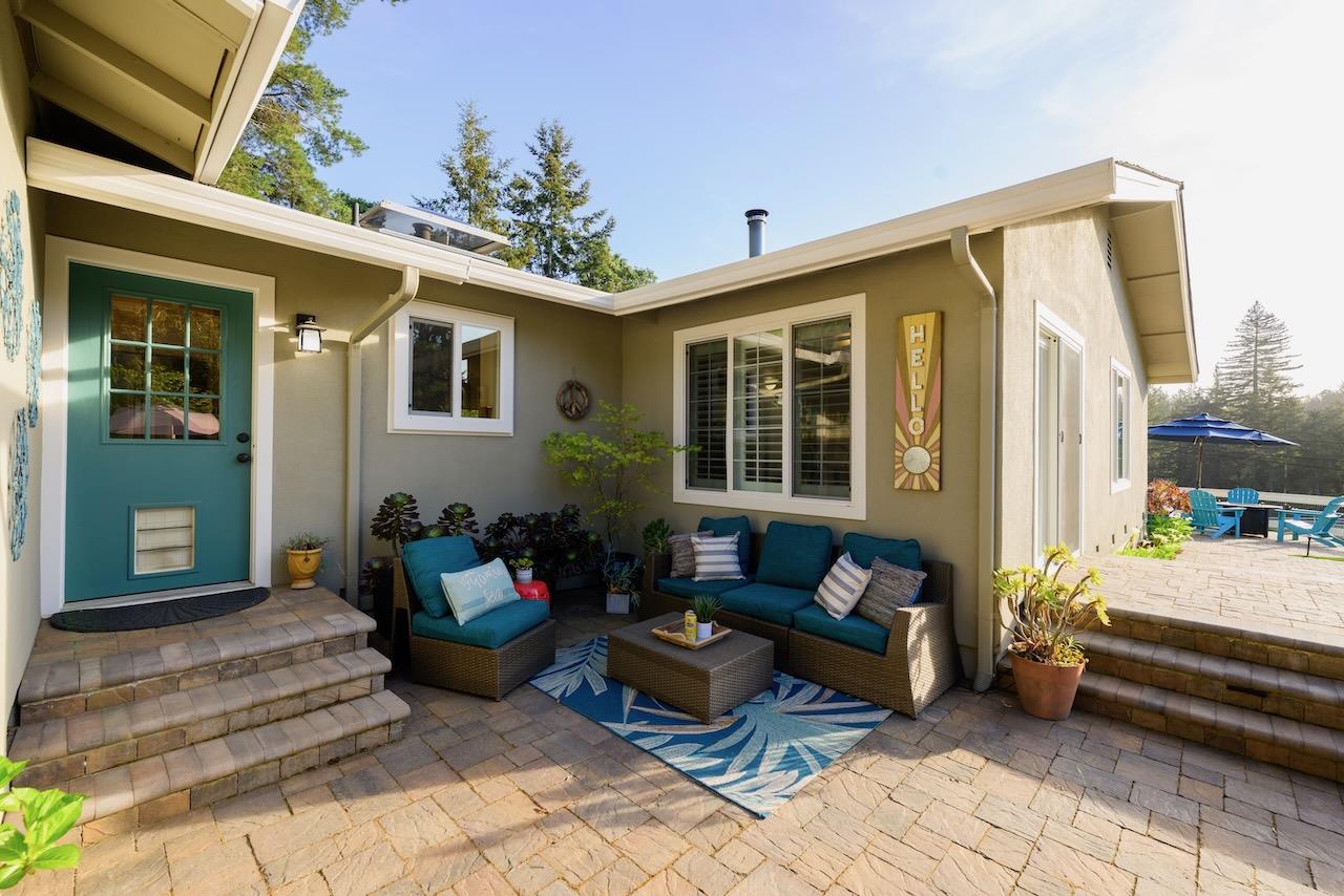 145 Rabbits Run Road Santa Cruz, CA 95060 - Photo 86 of 120 a outdoor living space with furniture and a potted plant