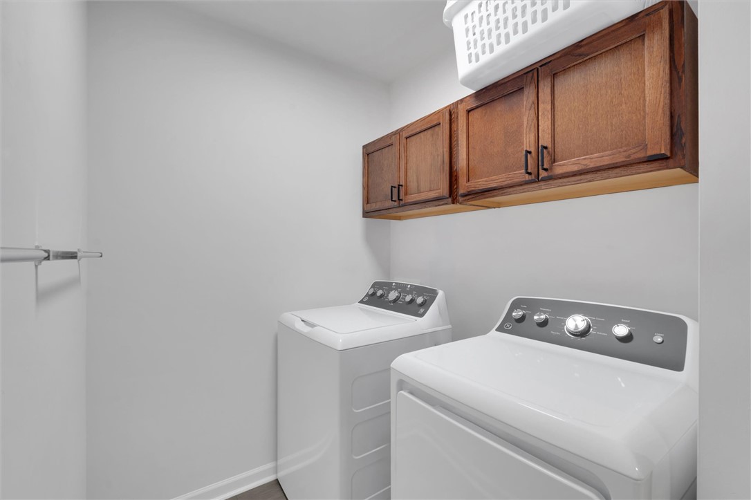 34 Karkinnen Court Pendleton, SC 29670 - Photo 24 of 36 Functional laundry space featuring modern appliances and convenient overhead cabinetry.