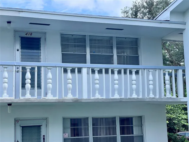 a view of wooden balcony