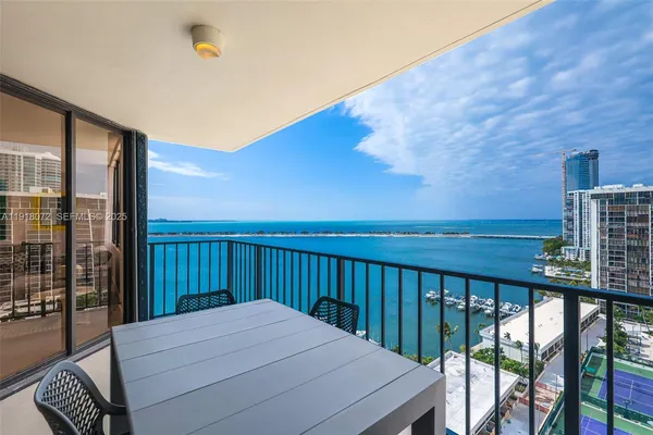 a balcony with view of balcony