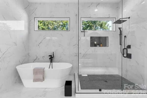 a bathroom with a sink and a shower