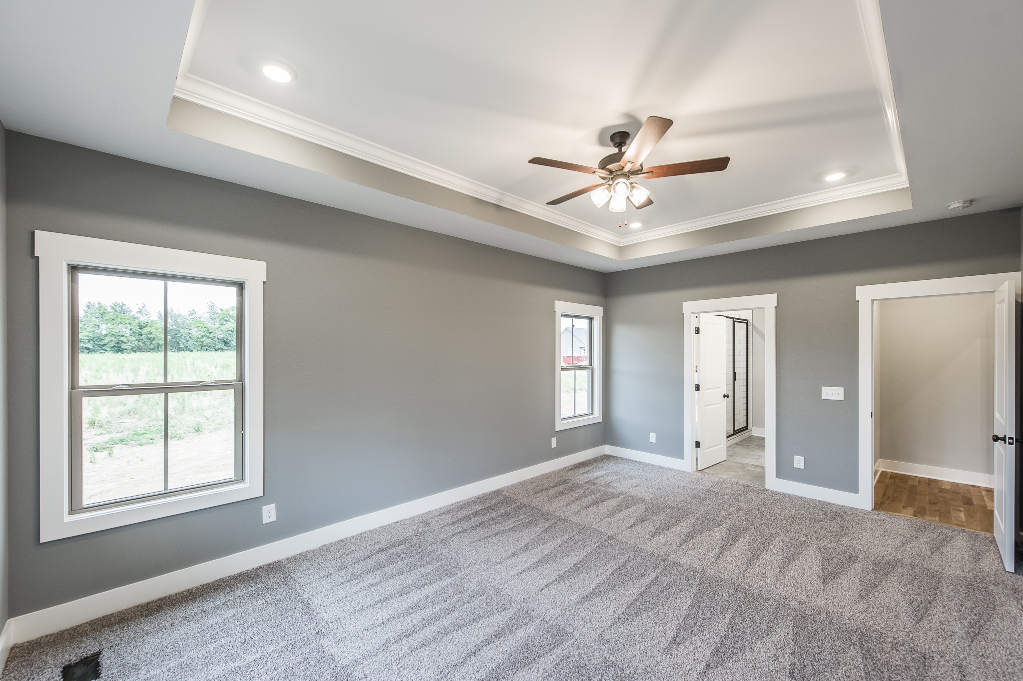 511 Clearview Road Cottontown, TN 37048 - Photo 22 of 41 an empty room with chandelier fan and windows