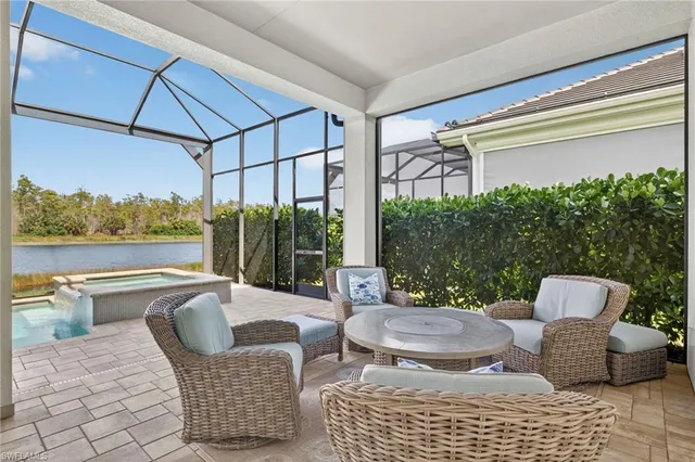 a outdoor living space with furniture and city view