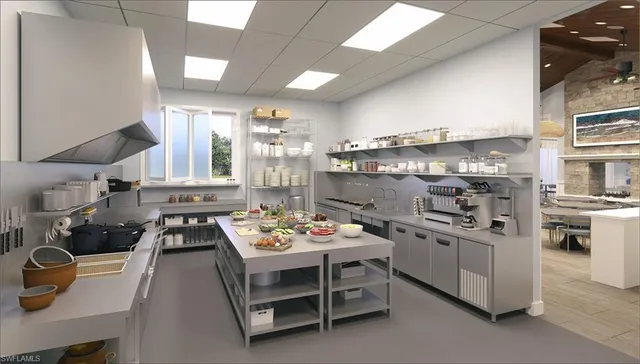 a kitchen that has a lot of cabinets in it