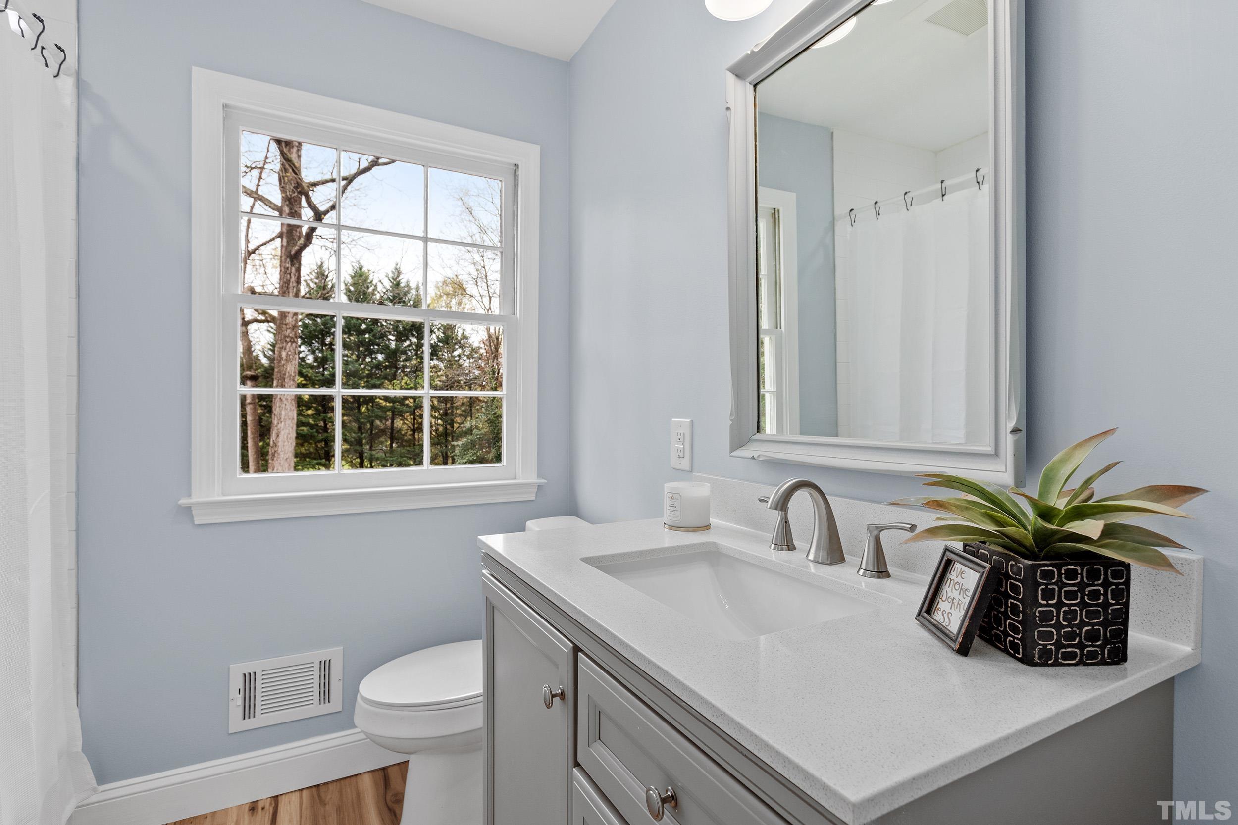 4108 Willow Oak Road Raleigh, NC 27604 - Photo 23 of 35 a bathroom with a sink a toilet and a window