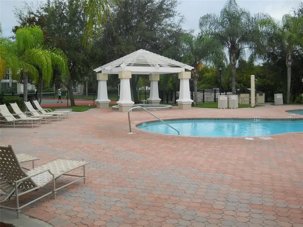 a white house with a outdoor space