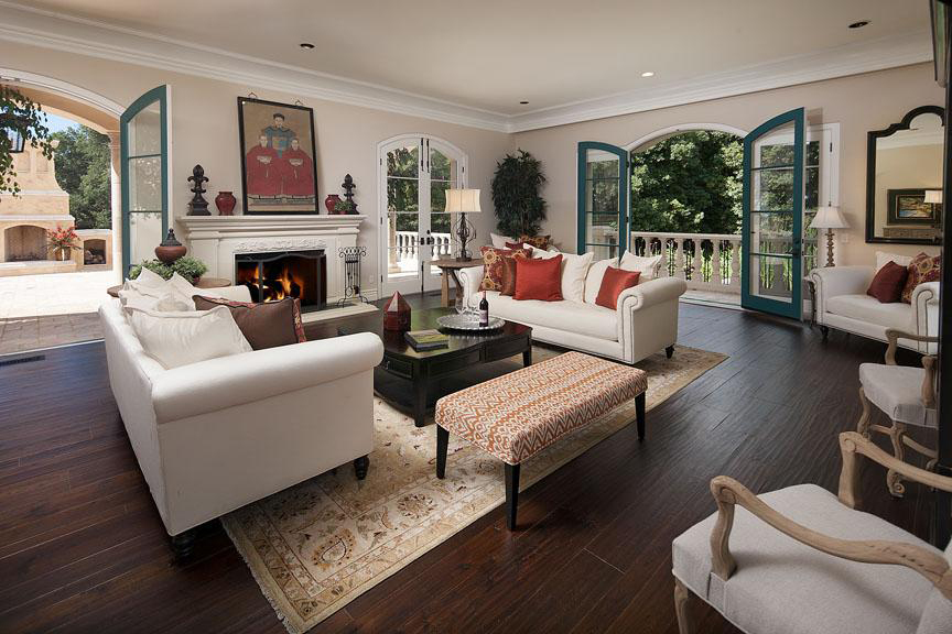 1565 Las Tunas Road Montecito, CA 93108 - Photo 3 of 11 a living room with furniture large window and a fireplace