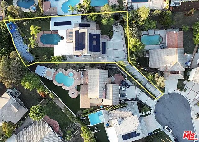 an aerial view of a house