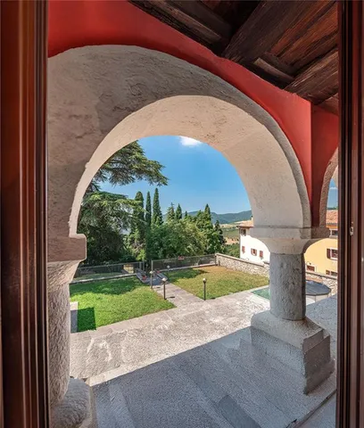 a view of swimming pool with a yard