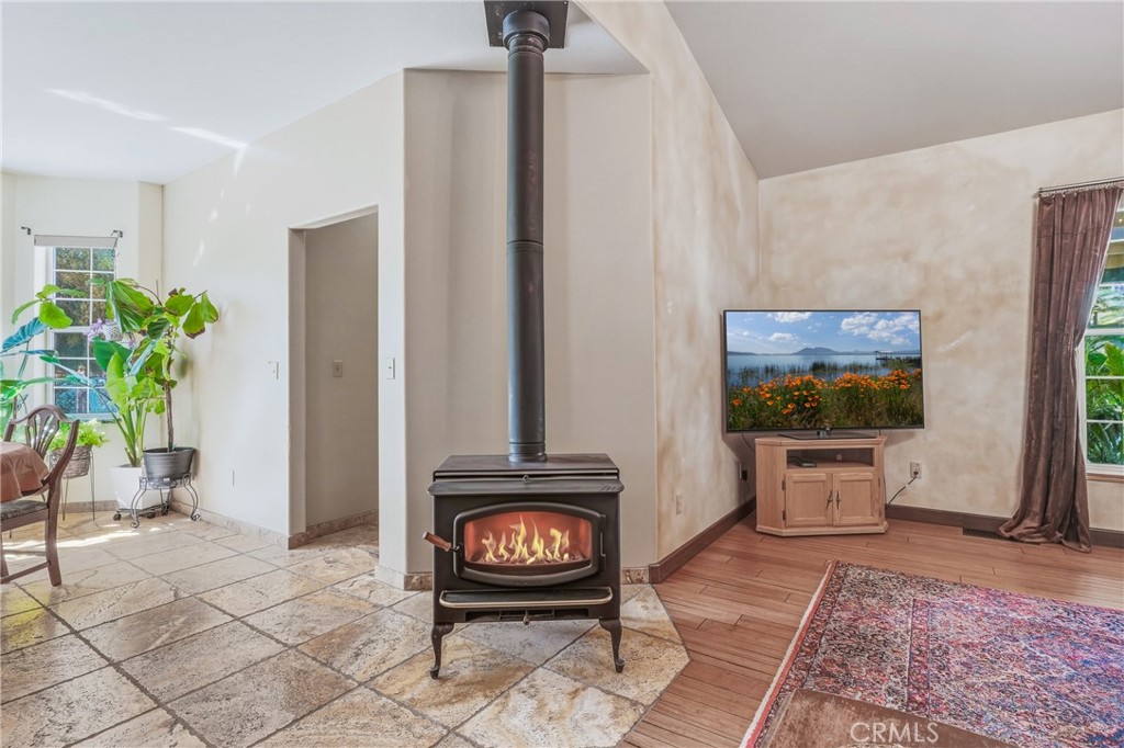 3125 Ranch Court Lakeport, CA 95453 - Photo 21 of 75 Wood burning stove. Digitally enhanced photo.