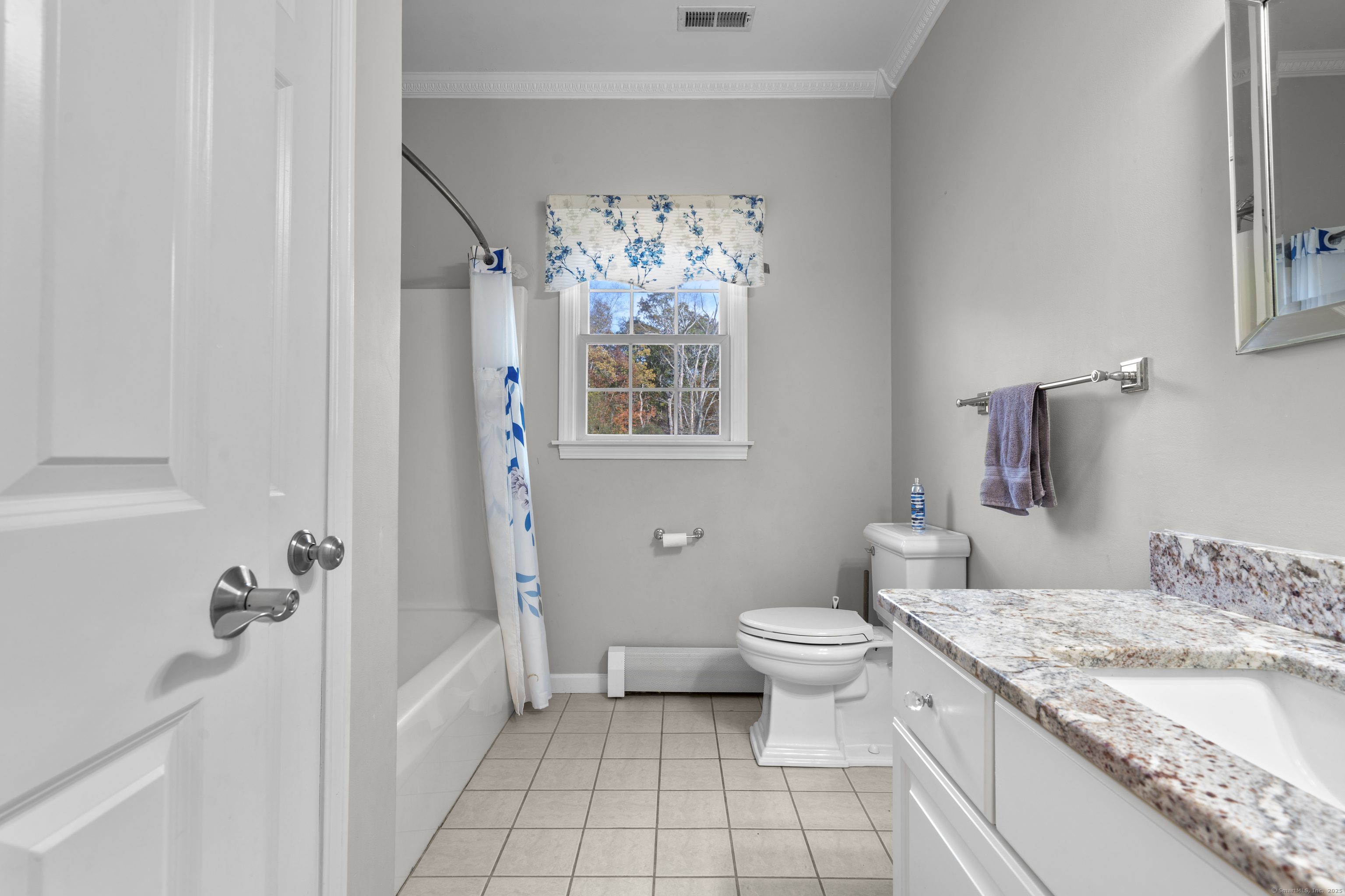 63 Taylor Road Colchester, CT 06415 - Photo 20 of 40 a bathroom with a granite countertop sink a toilet and shower