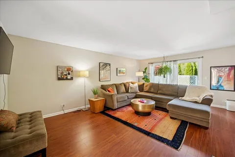 a living room with furniture and a couch