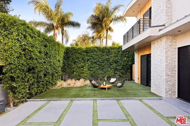 a living room with table