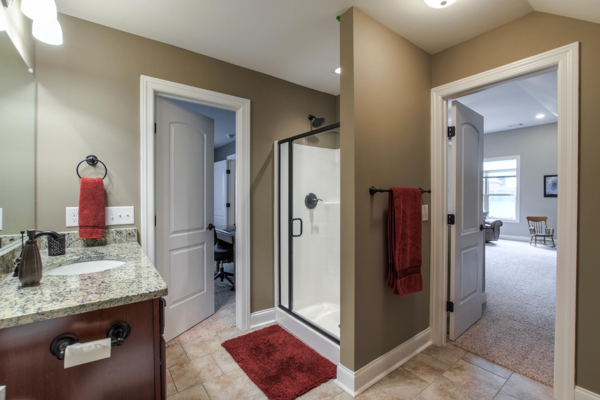 158 Abbey Road Lebanon, TN 37090 - Photo 26 of 30 a bathroom with a granite countertop sink and a mirror